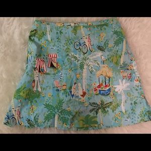 LARRY LEVINE CABANA PRINT SKIRT
